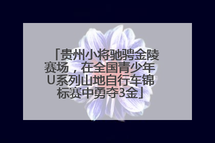 贵州小将驰骋金陵赛场，在全国青少年U系列山地自行车锦标赛中勇夺3金