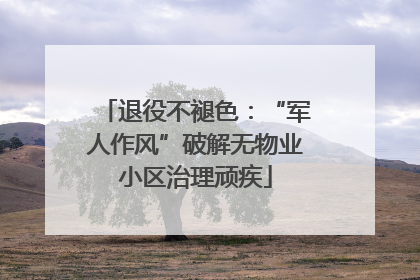 退役不褪色：“军人作风”破解无物业小区治理顽疾