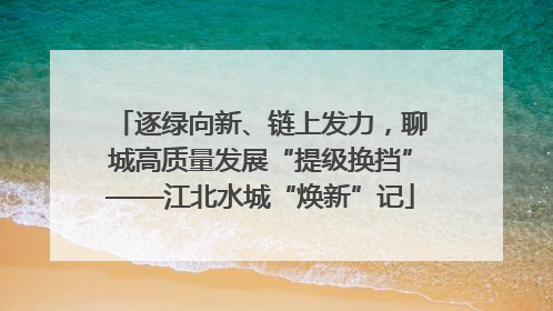 逐绿向新、链上发力，聊城高质量发展“提级换挡”——江北水城“焕新”记