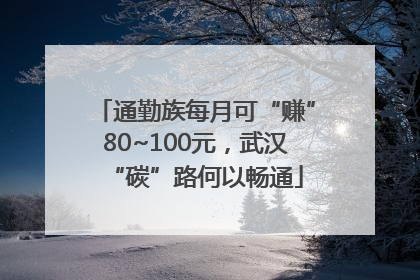 通勤族每月可“赚”80~100元，武汉“碳”路何以畅通
