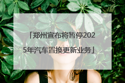 郑州宣布将暂停2025年汽车置换更新业务