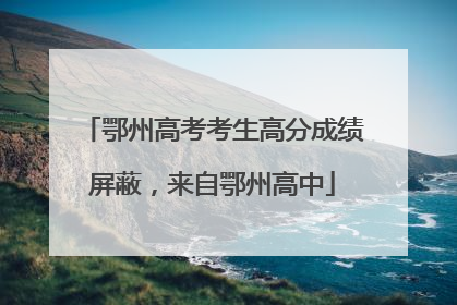 鄂州高考考生高分成绩屏蔽，来自鄂州高中