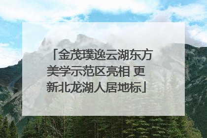金茂璞逸云湖东方美学示范区亮相 更新北龙湖人居地标