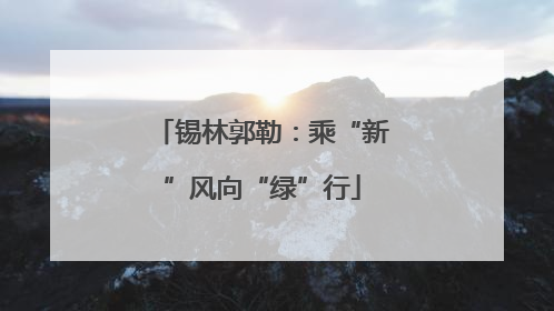 锡林郭勒：乘“新”风向“绿”行