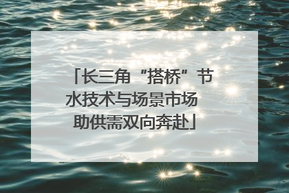 长三角“搭桥”节水技术与场景市场 助供需双向奔赴