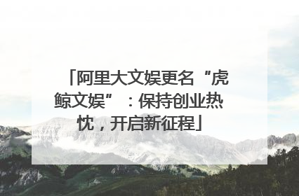 阿里大文娱更名“虎鲸文娱”：保持创业热忱，开启新征程