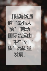 陆海新通道“最强大脑” 带动国际货运由“智”到“质”高质量发展