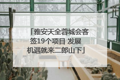 雅安天全蓉城会客签19个项目 发展机遇就来二郎山下