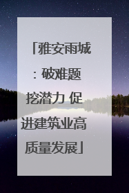 雅安雨城：破难题 挖潜力 促进建筑业高质量发展
