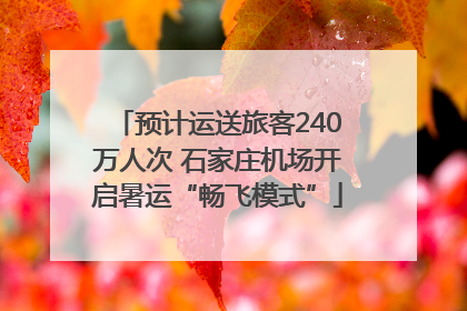 预计运送旅客240万人次 石家庄机场开启暑运“畅飞模式”