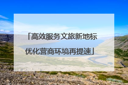 高效服务文旅新地标 优化营商环境再提速