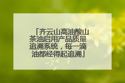 齐云山高油酸山茶油启用产品质量追溯系统，每一滴油都经得起追溯