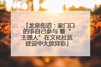 龙泉街道：家门口的事自己参与 看“主理人”在文化社区建设中大放异彩