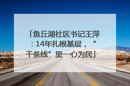 鱼丘湖社区书记王萍：14年扎根基层，“千条线”里一心为民