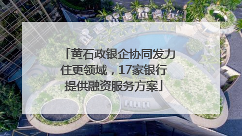 黄石政银企协同发力住更领域，17家银行提供融资服务方案