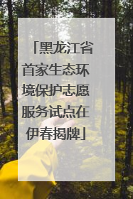 黑龙江省首家生态环境保护志愿服务试点在伊春揭牌