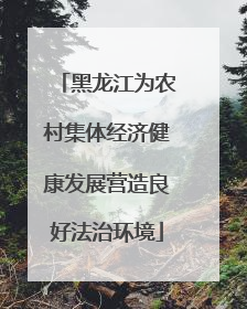 黑龙江为农村集体经济健康发展营造良好法治环境