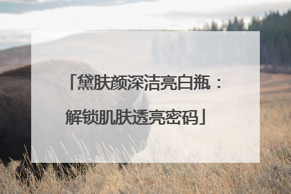 黛肤颜深洁亮白瓶：解锁肌肤透亮密码