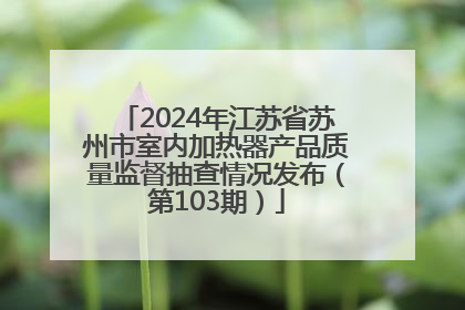 2024年江苏省苏州市室内加热器产品质量监督抽查情况发布（第103期）