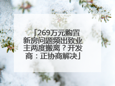 269万元购置新房问题频出致业主两度搬离？开发商：正协商解决