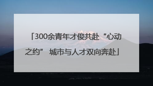 300余青年才俊共赴“心动之约” 城市与人才双向奔赴