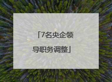 7名央企领导职务调整