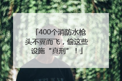 400个消防水枪头不翼而飞，偷这些设施“真刑”！