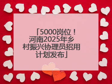 5000岗位！河南2025年乡村振兴协理员招用计划发布