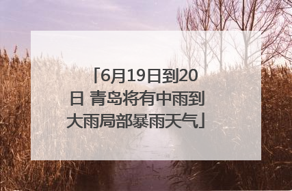 6月19日到20日 青岛将有中雨到大雨局部暴雨天气