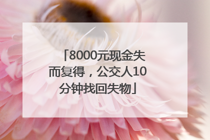 8000元现金失而复得，公交人10分钟找回失物