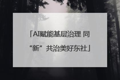 AI赋能基层治理 同“新”共治美好东社
